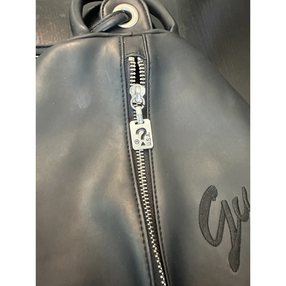 Vtg‎ 90's *Guess USA Black Soft Leather Backpack